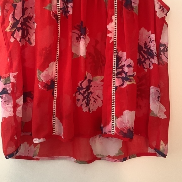 𝅺olsenboye Boho Sleeveless Blouse Striped Floral Red Women’s S - Picture 3 of 7
